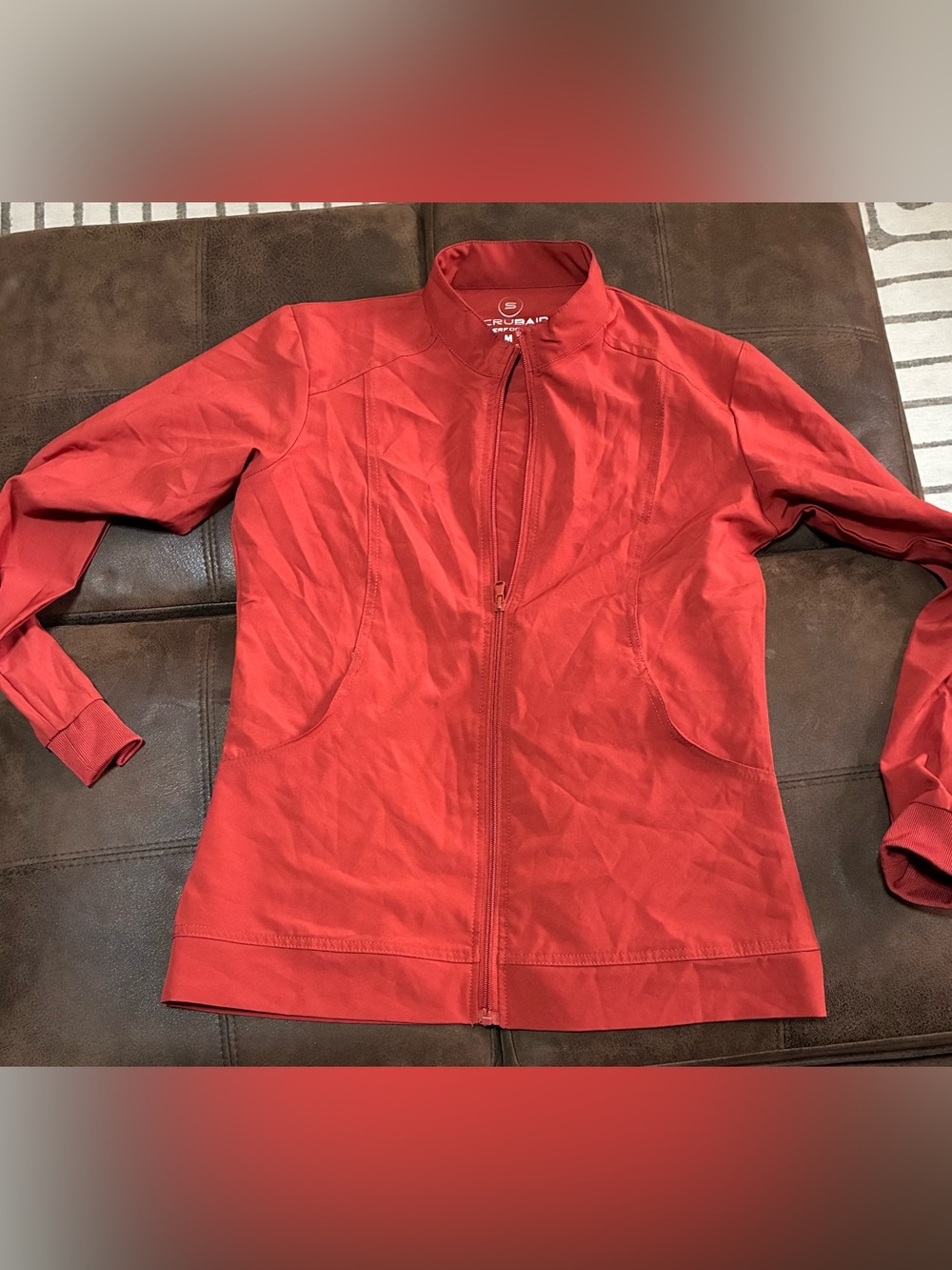 Burnt Orange Women’s Zip-Front Scrub Jacket